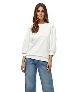 Minus Mika Rund Halsausschnitt 3/4 Ärmel Schwitz Pulli | Sweatshirt Damen In Weiß | Herbst Pullover Für Damen | Größe L von Minus