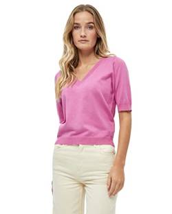 Minus Milla V-Neck Knit Tee Größe M | Pink Tshirt Damen | T-Shirt Damen Mit V Ausschnitt Und Halbarm | Basic Tshirt Damen | Frühling Bluse Shirt Damen Elegant von Minus