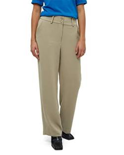 Minus New Ilsa Damen Hosen Größe 34 | Beige Hose Damen | Hosen Damen Hoch Tailliert & Breites Bein Keuchen | Damen Hose Elegant In Stylischem Business Look | Pants Mit Lockerer Passform von Minus