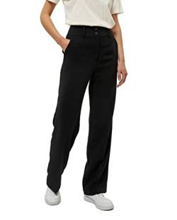 Minus New Ilsa Damen Hosen Größe 34 | Schwarze Hose Damen | Hosen Damen Hoch Tailliert & Breites Bein Keuchen | Damen Hose Elegant In Stylischem Business Look | Pants Mit Lockerer Passform von Minus