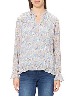 Minus Women's Rikka V-neck blouse blouse, Dusty blue flower print, 36 von Minus