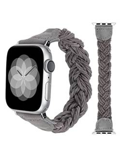 Minyee Kompatibel mit Apple Watch Armband geflochten 38 mm 40 mm 41 mm, Solo Loop dehnbares Designer-Armband für Frauen, elastisch, gewebtes Ersatzarmband Zubehör für iWatch Serie SE/7/6/5/4/3/2/1 von Minyee