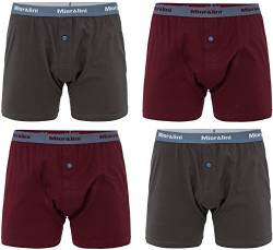 MioRalini 4 Boxershort Herren mit weitem Bein, Artikel: mit Eingriff 02, Grau-bordeaux, M-5 von MioRalini