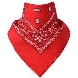 Miobo Bandana, Kopftücher, Halstücher, Halsband, 100% Baumwolle, Paisley Rot 55x55cm von Miobo