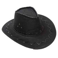 Miobo Cowboy Hut Western Cowgirl Hüte für Damen Herren Kinder (One Size, Schwarz für Erwachsene) von Miobo