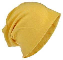 Miobo Jersey Slouch Beanie Unisex Herren Damen Mütze Trend Gelb-M von Miobo