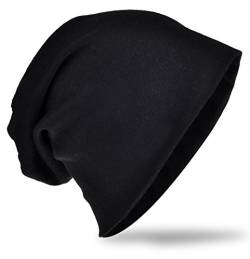 Miobo Jersey Slouch Beanie Unisex Herren Damen Mütze Trend Schwarz-M von Miobo