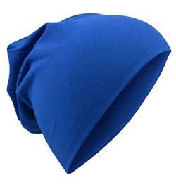 Miobo Kinder Slouch Beanie Mütze,Baumwolle,Unifarbe Blau-S von Miobo