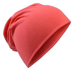 Miobo Kinder Slouch Beanie Mütze,Baumwolle,Unifarbe Coral-XL von Miobo