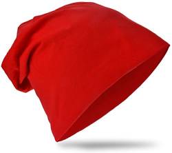 Miobo Kinder Slouch Beanie Mütze,Baumwolle,Unifarbe Rot-48 von Miobo