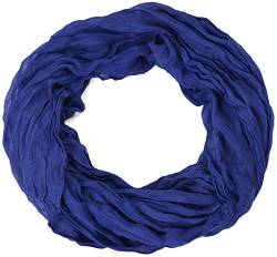 Miobo Loop Schal Crinkle Schal Halstuch Unifarbe 70 x 180cm Frühling Sommer Herbst Rund Marine von Miobo