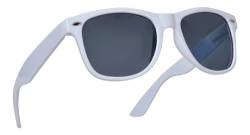 Miobo Retro Sonnenbrille, verspiegelt, Nerd-Design, Unisex, Club-Stil, UV400 (XS, Weiß Schwarz) von Miobo