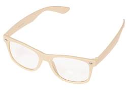 Miobo Sonnenbrillen Party Brillen 1980 style Retro Atzen Nerdbrille Hornbrille Sonnenbrille oder Klarglas Schwarz (Beige Klarglas) von Miobo