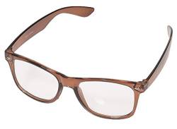 Miobo Sonnenbrillen Party Brillen 1980 style Retro Atzen Nerdbrille Hornbrille Sonnenbrille oder Klarglas Schwarz (Braun Klarglas) von Miobo