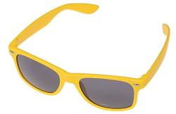 Miobo Sonnenbrillen Party Brillen 1980 style Retro Atzen Nerdbrille Hornbrille Sonnenbrille oder Klarglas Schwarz (Gelb Sonnenbrille) von Miobo