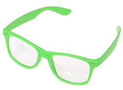 Miobo Sonnenbrillen Party Brillen 1980 style Retro Atzen Nerdbrille Hornbrille Sonnenbrille oder Klarglas Schwarz (Grün Klarglas) von Miobo