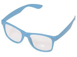 Miobo Sonnenbrillen Party Brillen 1980 style Retro Atzen Nerdbrille Hornbrille Sonnenbrille oder Klarglas Schwarz (Hellblau Klarglas) von Miobo