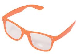 Miobo Sonnenbrillen Party Brillen 1980 style Retro Atzen Nerdbrille Hornbrille Sonnenbrille oder Klarglas Schwarz (Orange Klarglas) von Miobo