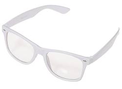 Miobo Sonnenbrillen Party Brillen 1980 style Retro Atzen Nerdbrille Hornbrille Sonnenbrille oder Klarglas Schwarz (Weiss Klarglas) von Miobo