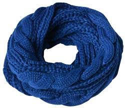 Miobo Strick Loop Schal, Zopf Muster Winterschal, Wolle warmen, Hochwertiges, Unisex mit Einheitsgröße (Blau) von Miobo