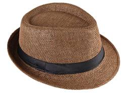 Miobo Strohhut, Panamahut Fedorahut,Trilby-Design,Sonnenschutz 60-Strohhut-Braun von Miobo