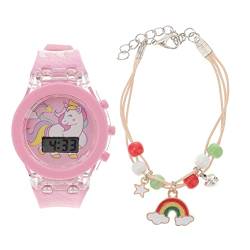 Mipcase 1 Satz Kinderuhr Kinder Uhr Watch for Girls Kleinkind Leuchtenden Uhr Kinderzeitlehrer Einhorn Uhren Einhörner-Geschenke Für Mädchen Einhornuhrglühen Cartoon Uhr Tier Ware 3D von Mipcase