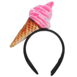 Mipcase Eistüten-Stirnband: Eiscreme-Stirnband Damen-Stirnbänder Party-Dekoration Gesichtswasch-Stirnband Haarreifen – Eis-Haar-Accessoires von Mipcase