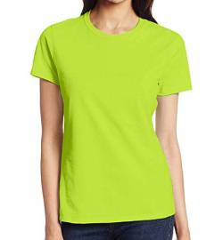 Miracle TM Neonfarbiges Sport-Shirt, feuchtigkeitsableitend, hohe Sichtbarkeit, Neon-Shirts für Damen und Herren, Neon Damen - Grün, Groß von Miracle TM