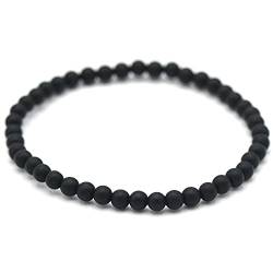 Miracles Minéraux Armband mit runden Perlen, 4 mm, fein und diskret, Naturstein, französische Handwerkskunst, mehr als 60 Auswahlmöglichkeiten, 18 cm, Stein Stein Handgelenkumfang: 17 - 18 cm von Miracles Minéraux