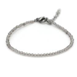 Miracles Minéraux Armband mit runden Perlen, facettiert, 2 m, Naturstein, französische Handwerkskunst, mehr als 50 Möglichkeiten von Miracles Minéraux