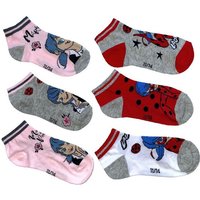 Miraculous - Ladybug Sneakersocken 6x Miraculous Ladybug kurze Mädchensocken Sommer + Frühling Socken Kinder Strümpfe 23/26 27/30 31/34 von Miraculous - Ladybug