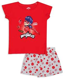 Miraculous Ladybug Baumwoll-Kurzarm-Pyjama-Set für Mädchen (as3, Age, 8_Years, Regular) von Miraculous