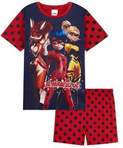 Miraculous Ladybug Schlafanzug Mädchen Kurz, Pyjama Mädchen, Schlafanzug Kinder (Rot, 2-3 Jahre) von Miraculous