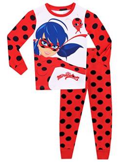 Miraculous Schlafanzug Mädchen | Lady Bug Pyjama für Kinder | Eng Anliegender Lang Schlafanzüge - 116 von Miraculous