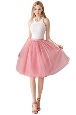 MisShow 1950 Petticoat Tutu Unterrock Underskirt für Rockabilly Kleid Rosa von MisShow