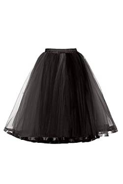 MisShow Damen Regenbogen Tutu Rock mehrlagig Tüllrock Mädchen bunt Halloween Kostüme Tutu, schwarz, Einheitsgröße von MisShow