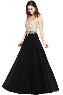 Misshow Abendkleid, lang, große Größe, sexy, rückenfrei, schick, elegant, Galakleid, Schwarz , 38 von MisShow