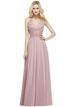 Misshow Cocktailkleid, lang, schick, für Hochzeit, mit Trägern, elegantes Damenkleid, Rosa, 30 von MisShow