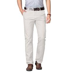 Herren Hosen Chino Hose Business- Regular fit Herren Geradem Hosen aus 100% Baumwolle - Normaler Taille und Anti-Falten - Angenehme Praktische Männer Hosen für Business und Freizeit, 42 Weiß von Misfuso