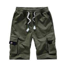 Misfuso 3/4 Hose Herren Shorts Herren kurz Sommer Baumwolle Cargohose Herren männer AG 2XL von Misfuso