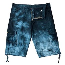 Misfuso Herren Cargo Shorts aus Baumwolle Kurze Hose für Männer Camouflage Cargo Shorts, Bermuda Male Frühling&Sommer-Hose Männer Weite Shorts, XL Schwarz von Misfuso