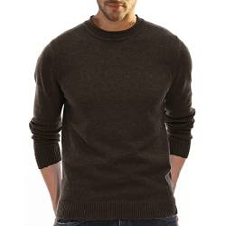 Misfuso Male Strickpullover Herren Pullover, Feinstrick mit Rundhalsausschnitt Langarm, Maschinenwäsche schrumpft Nicht, Eu-Größe: L Braun von Misfuso