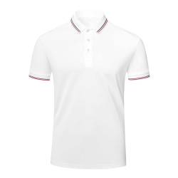 Poloshirt Herren Hemd Kurzarm T Shirts MäNner Sommer Poloshirts Slim Fit weiß S von Misfuso