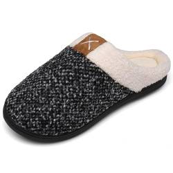 Frauen Winter Hausschuhe Herren Slip On Slippers Indoor Outdoor Warm Gefüttert Hausschuh,Weiß,36/37 von Mishansha