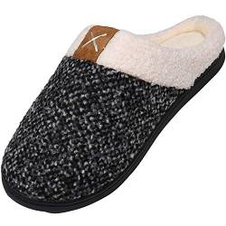 Mishansha Bequeme Hausschuhe rutschfeste Gummisohle Männlich Weiblich Fluffig Weich Plüsch Slippers Home Slip On Langlebige Memory Foam Pantoffeln, Weiß 42/43 EU von Mishansha