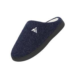 Mishansha Damen Warm Hausschuhe Herren Slipper Memory Foam Winter Gummisohle Rutschfester Frauen Pantoffeln Indoor Outdoor Blau A 41 von Mishansha