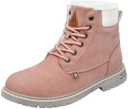 Mishansha Damen Wasserdicht Winterschuhe Winterstiefel Warm Gefüttert Stiefel Kurzschaft Winter Boots Schneestiefel Outdoor Rutschfest Leicht Wanderschuhe (Pink, 37 EU) von Mishansha