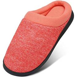 Mishansha Damen Winter Pantoffeln Home rutschfeste Slippers für Frau Memory Foam Plüsch Pantoffeln für Drinnen und DrauÃŸen Kuschelige Unisex Winter Hausschuhe, Wassermelone Rot 36 von Mishansha