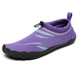 Mishansha Erwachsene Wasserschuhe Leichte Atmungsaktive Männer Damen Strandschuhe Sommer Schnell Trocknend Aquaschuhe Bequeme Wassersport Schuhe, Violett 40 von Mishansha