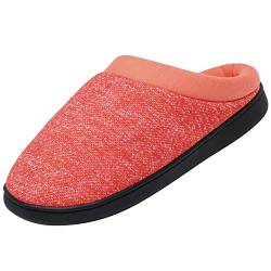 Mishansha Frauen Warme Hausschuhe Leicht Bequeme Winter Slippers Unisex Weiche Atmungsaktive Memory Schaum Männer Hausschuhe Erwachsene, Rot 36 EU von Mishansha